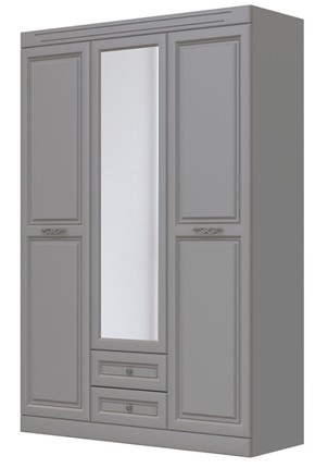 Шкаф трехдверный в спальню Олимп ШР-3 (антрацит) 1 зеркало в Лангепасе - изображение