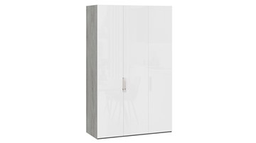 Шкаф для одежды Эмбер СМ-348.07.008 (Дуб Гамильтон/Белый глянец) в Лангепасе