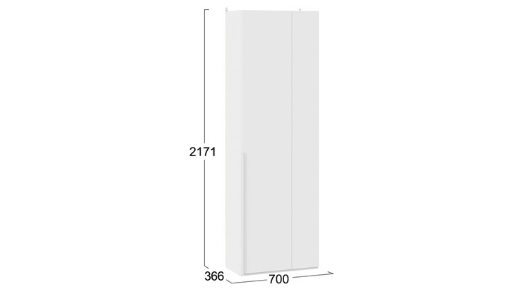 Одностворчатый угловой шкаф Порто (366) СМ-393.07.231 (Белый жемчуг/Белый софт) в Лангепасе - изображение 3