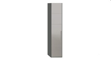 Распашной шкаф Наоми с зеркальной дверью левый, цвет Фон серый, Джут СМ-208.07.02 L в Сургуте