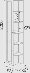 Угловой шкаф-стеллаж Беатрис М13 левый (Орех Гепланкт) в Советском - предосмотр 3