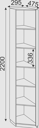 Угловой стеллаж Глэдис М25 (Шимо светлый/Белый текстурный) в Урае - изображение 1