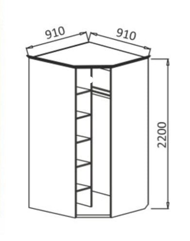 Распашной угловой шкаф Ивушка-5, цвет Дуб беленый в Нижневартовске - изображение 1