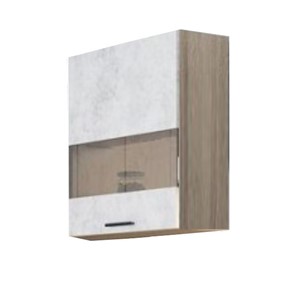 Шкаф кухонный со стеклом Модус, Ш500с/720, цемент светлый в Нягани