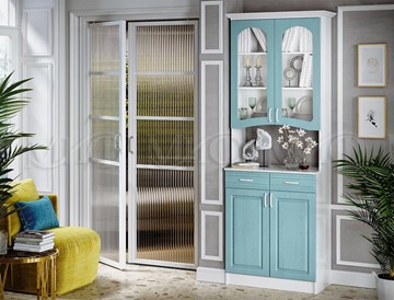Кухонный шкаф Констанция 2-х створчатый, голубой в Нижневартовске