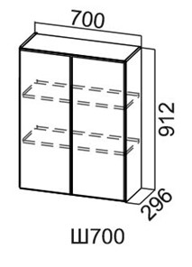 Кухонный навесной шкаф Модус, Ш700/912, галифакс в Лангепасе