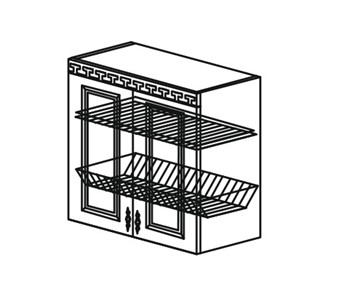 Шкаф на кухню Веста настенный двухдверный с сушкой 718*600*323мм в Когалыме