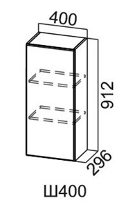 Навесной шкаф Модус, Ш400/912, цемент светлый в Лангепасе - предосмотр