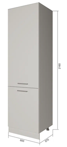 Кухонный шкаф-пенал П7 1, Антрацит/Белый в Лангепасе