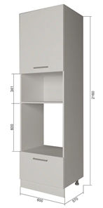 Кухонный шкаф-пенал П7 3, МДФ Океания/Антрацит в Лангепасе