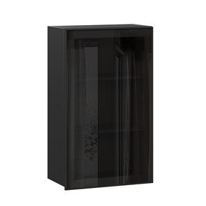 Кухонный шкаф Паола  ЛД 590.450.000.081 600 высокий стекло (Черный/Чёрный) в Лангепасе