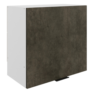 Шкаф на кухню Стоун L600 Н566 (1 дв. гл.) (белый/камень темно-серый) в Нягани