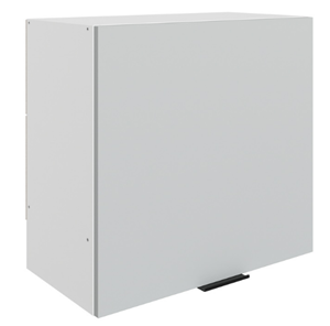 Навесной шкаф Стоун L600 Н566 (1 дв. гл.) (белый/лайт грей софттач) в Лангепасе