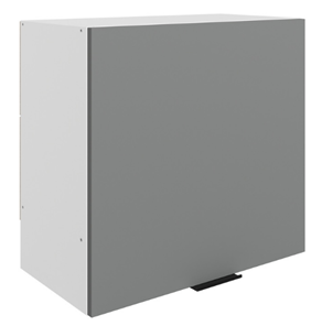 Шкаф навесной Стоун L600 Н566 (1 дв. гл.) (белый/оникс софттач) в Нягани