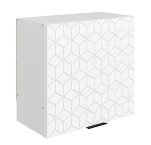 Шкаф навесной под вытяжку Стоун L600 Н566 (1 дв. гл.) с фрезировкой (белый/джелато софттач) в Урае