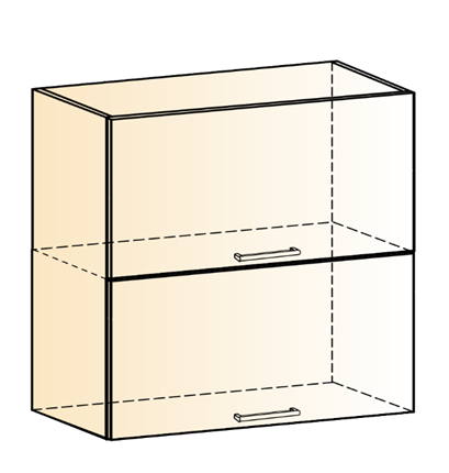 Кухонный навесной шкаф Яна L800 Н720 (2 дв. гл. гориз) в Урае - изображение