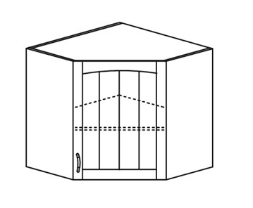 Кухонный шкаф Кантри настенный угловой 918*600*600 мм без стекла в Когалыме - предосмотр