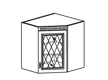 Шкаф на кухню Веста настенный угловой со вставкой из стекла 718*600*600 мм в Когалыме