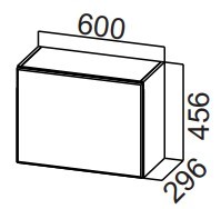 Кухонный навесной шкаф Стайл, ШГ600/456 горизонтальный, МДФ в Когалыме - предосмотр