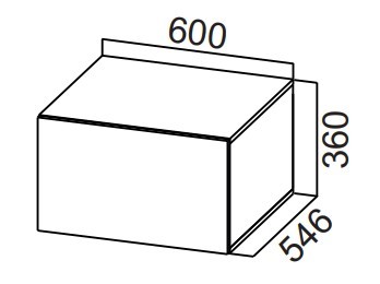 Шкаф кухонный настенный Стайл, ШГ600г/360 горизонтальный, МДФ в Радужном