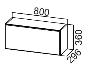 Настенный шкаф на кухню Стайл, ШГ800/360 горизонтальный, МДФ в Когалыме - предосмотр