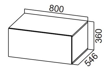 Навесной кухонный шкаф Стайл, ШГ800г/360 горизонтальный, МДФ в Нягани