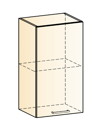 Шкаф навесной Яна L400 Н720 (1 дв. гл.) в Урае - изображение
