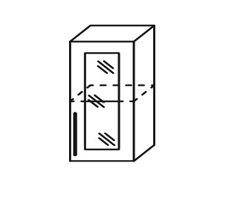 Кухонный шкаф Мыло, настенный однодверный с полкой со вставкой из стекла 718*500*320, ШНст 500 в Когалыме - изображение