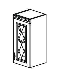 Кухонный шкаф Веста настенный однодверный с полкой со вставкой из стекла 718*300*323мм в Когалыме