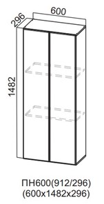 Шкаф-пенал навесной Вельвет, ПН600(912/296) в Урае