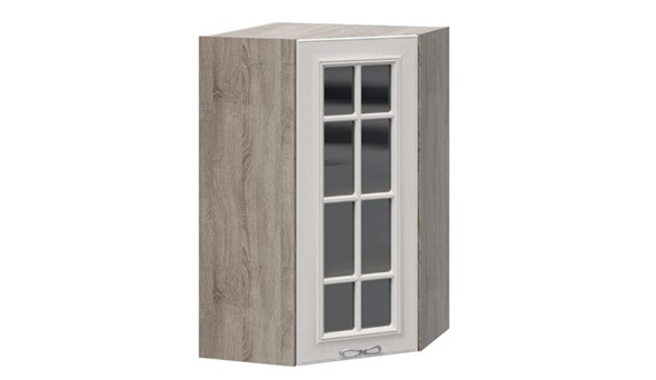 Кухонный шкаф угловой Сабрина c углом 45° со стеклом ВУ45_96-(40)_1ДРс в Когалыме - изображение
