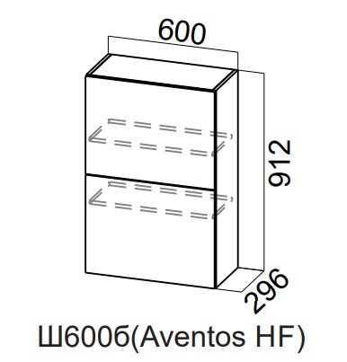 Шкаф навесной на кухню Модерн New барный, Ш600б(Aventos HF)/912, МДФ в Лангепасе - изображение