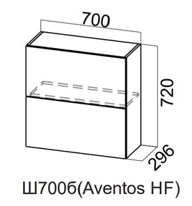 Распашной кухонный шкаф Модерн New барный, Ш700б(Aventos HF)/720, МДФ в Лангепасе - предосмотр