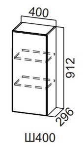 Навесной кухонный шкаф Модерн New, Ш400/912, МДФ в Лангепасе