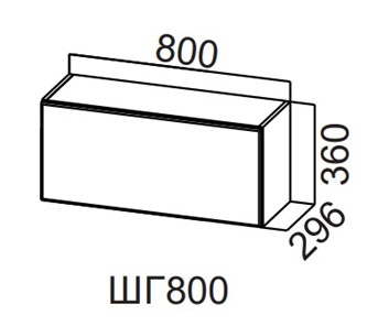 Навесной кухонный шкаф Модерн New, ШГ800/360 горизонтальный, МДФ в Нижневартовске