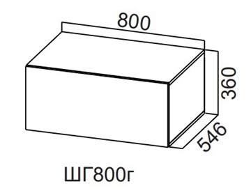 Шкаф навесной на кухню Модерн New, ШГ800г/360, МДФ в Урае
