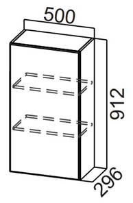 Навесной кухонный шкаф Стайл, Ш500/912, МДФ в Лангепасе