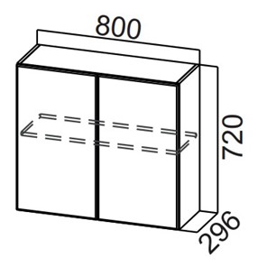 Шкаф навесной на кухню Стайл, Ш800/720, МДФ в Югорске