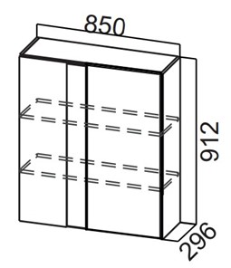 Угловой шкаф на кухню Стайл, Ш850у/912, МДФ в Советском - предосмотр