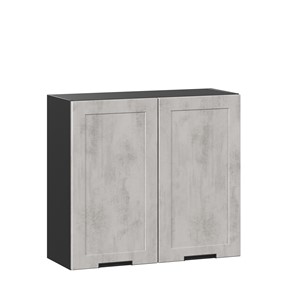 Навесной кухонный шкаф 800 Джамис ЛД 296.360.000.064, Чёрный/Белый камень в Сургуте