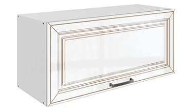 Шкаф кухонный Атланта L800 Н360 (1 дв. гл.) эмаль (белый/белый глянец патина золото) в Сургуте