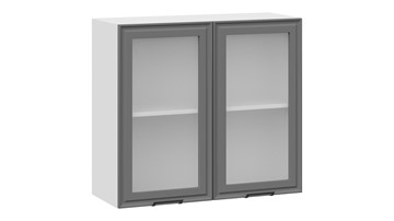 Навесной кухонный шкаф Белладжио 1В8С (Белый, Софт графит) в Сургуте