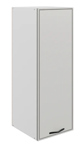 Настенный шкаф Монако L400 Н900 (1 дв. гл.), белый/маус матовый в Югорске