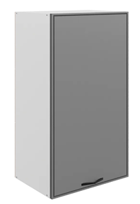 Кухонный навесной шкаф Монако L450 Н900 (1 дв. гл.), белый/графит матовый в Когалыме