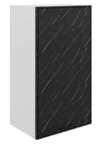 Кухонный навесной шкаф Монако L450 Н900 (1 дв. гл.), белый/мрамор блэкберн матовый в Когалыме