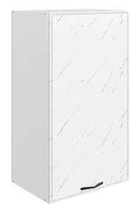 Кухонный шкаф Монако L450 Н900 (1 дв. гл.), белый/мрамор пилатус матовый в Когалыме