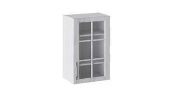 Навесной шкаф Прованс (Белый глянец/Санторини светлый) со стеклом В_72-45_1ДРс в Когалыме
