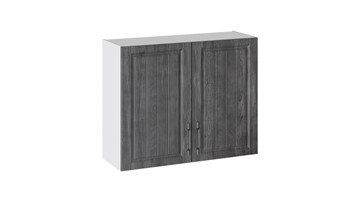 Кухонный навесной шкаф Прованс (Белый глянец/Санторини темный) В_72-90_2ДР в Нягани