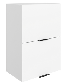 Кухонный шкаф Стоун L500 Н720 (2 дв. гл.гориз.) (белый/джелато софттач) в Сургуте