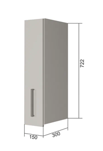 Навесной кухонный шкаф В7 15, Сатин/Белый в Лангепасе